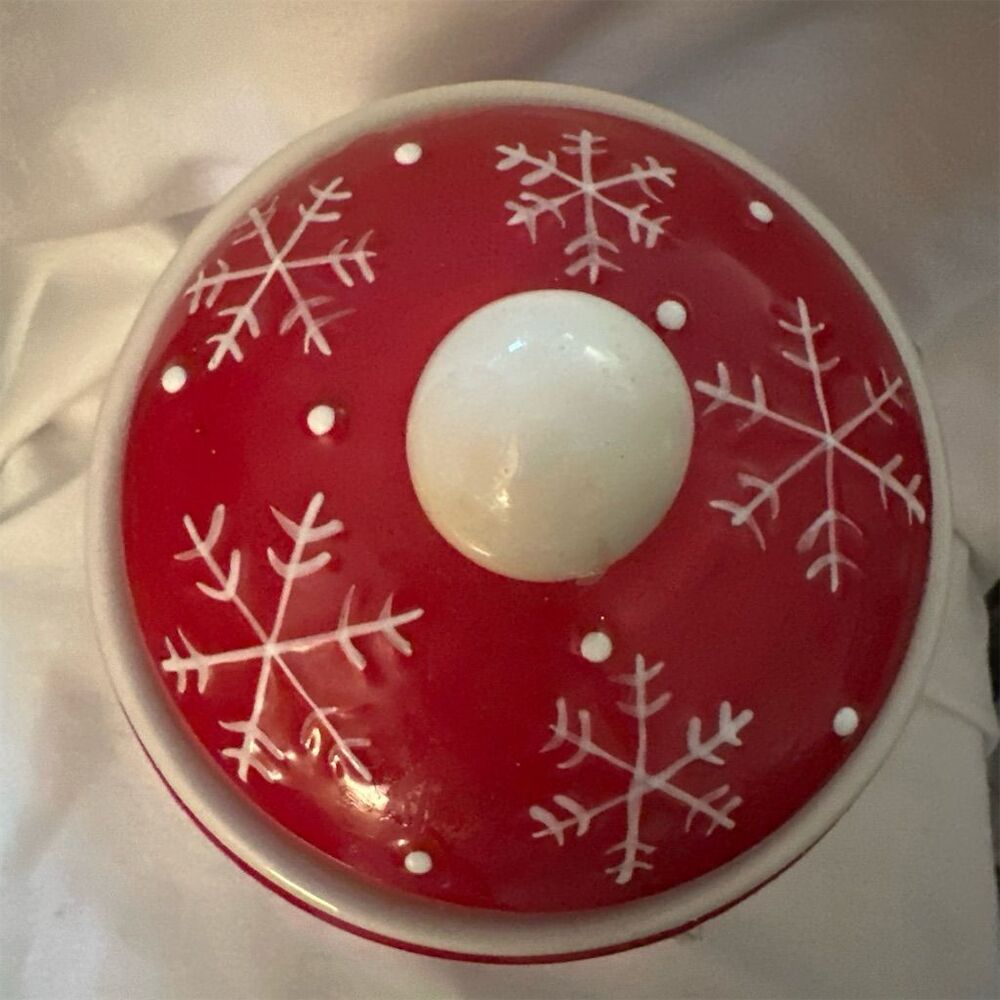 Vintage Hallmark Snowman Ceramic Christmas Cookie Jar Centerpiece - Picture 2 of 4